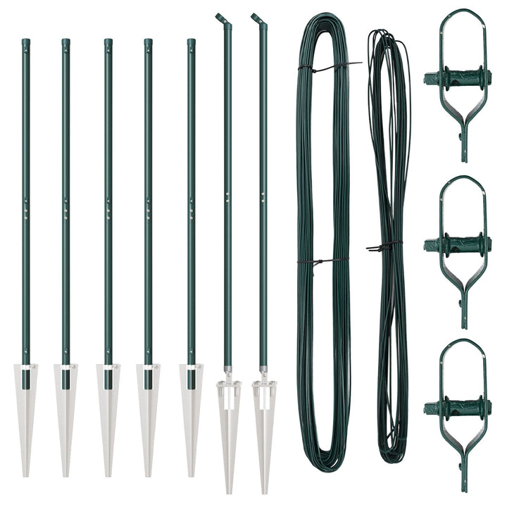 Hegnspæle med Pind 7 stk Ø32 mm 170 cm Galvaniseret Stål