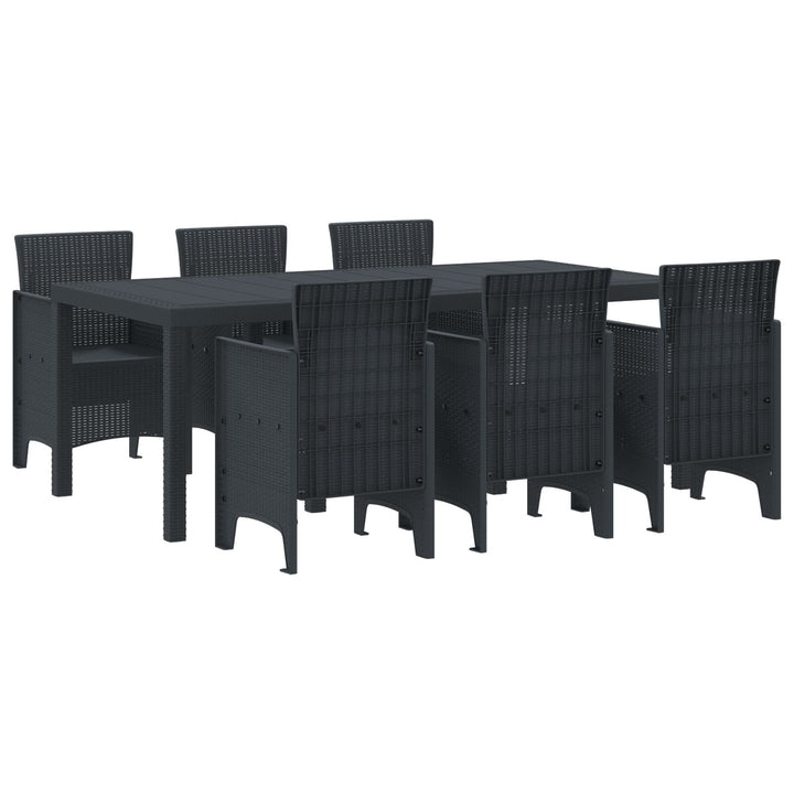 7 Dele Havespisemøbel Antracit Poly Rattan