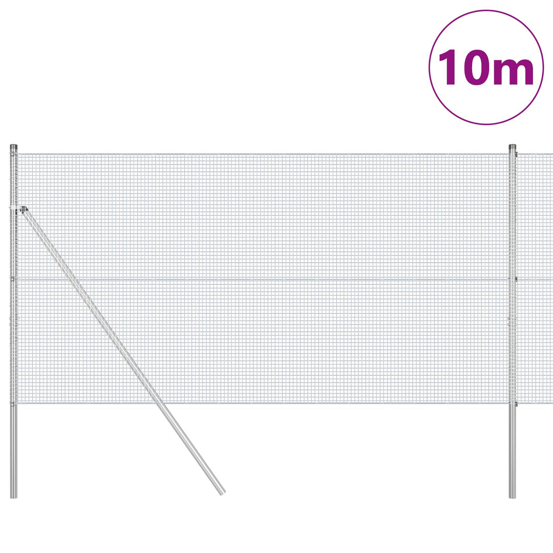 Veldet Trådgitter med 7 Poster 1.2x10 m Galvaniseret Stål