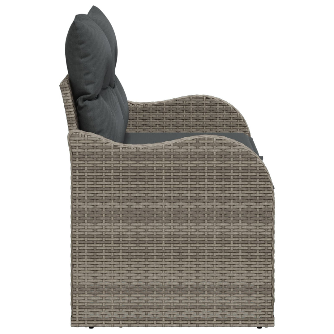 2-personers have sofa med opbevaring og puder grå poly rattan