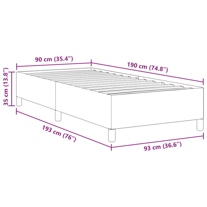 Sengestel Cremefarvet 90x190 cm Corduroy Stof