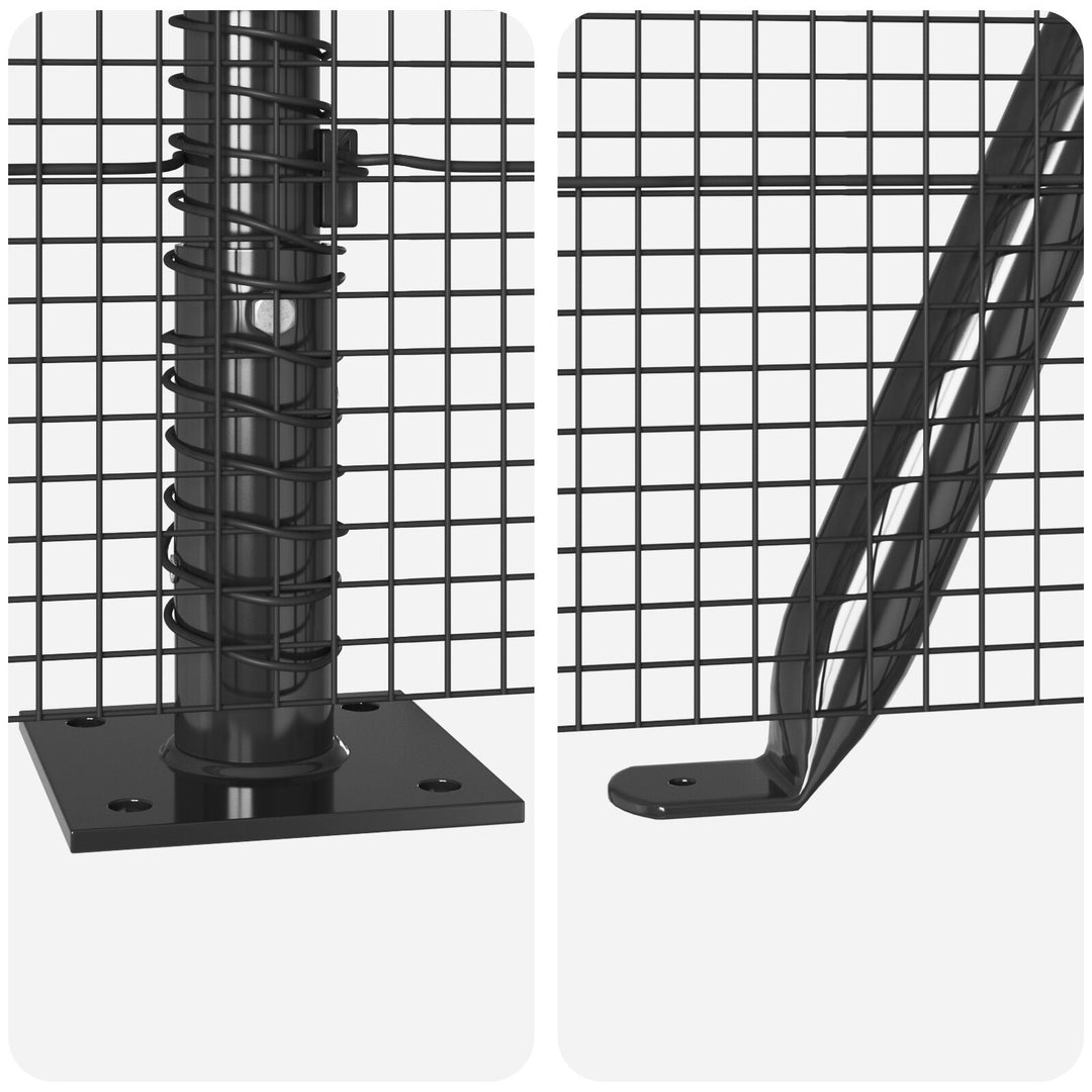 Welded Wire Fence med 13 Flangede Stolper Grå 0,8x50 m Stål