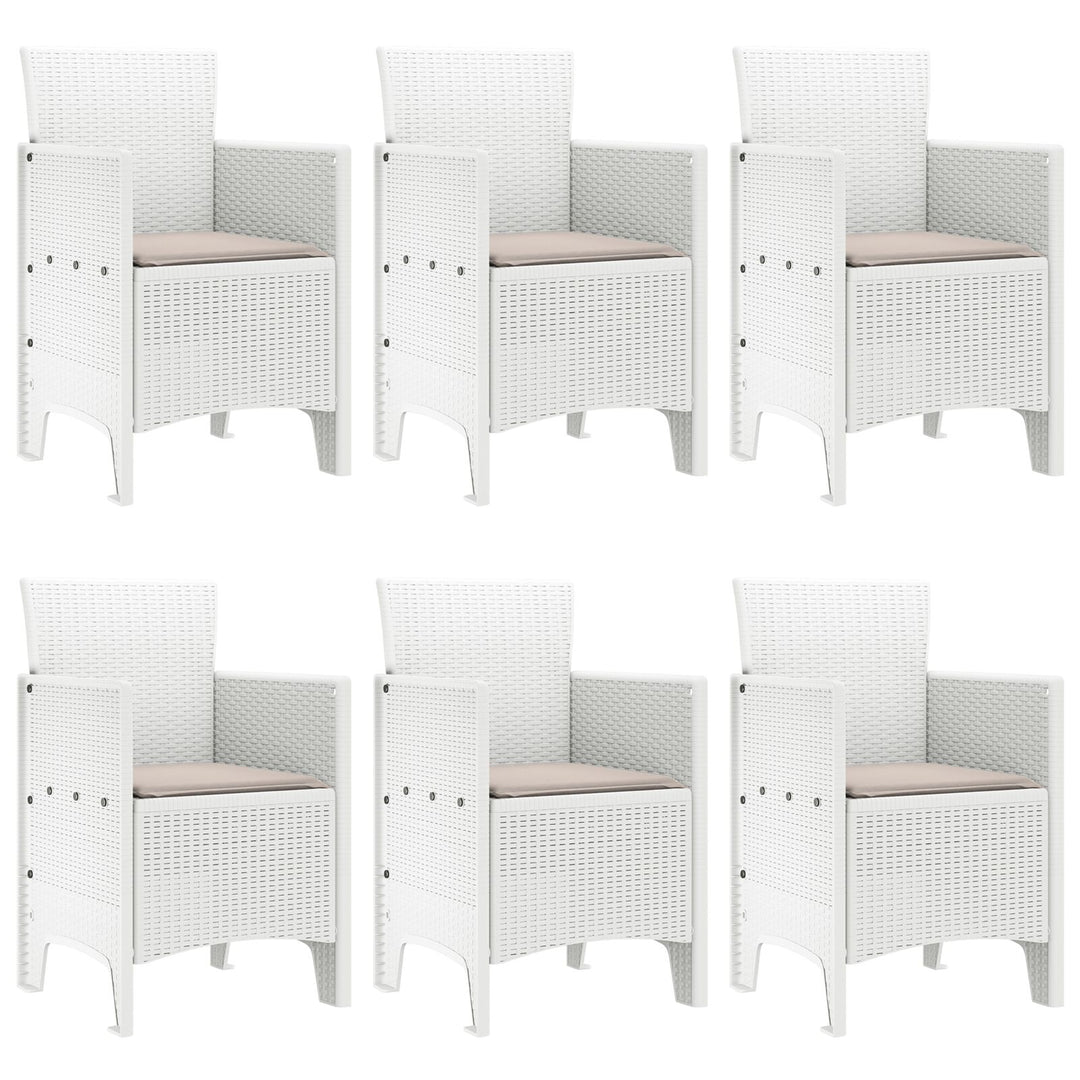 7 delers have spisebord sæt Hvid Polyrattan