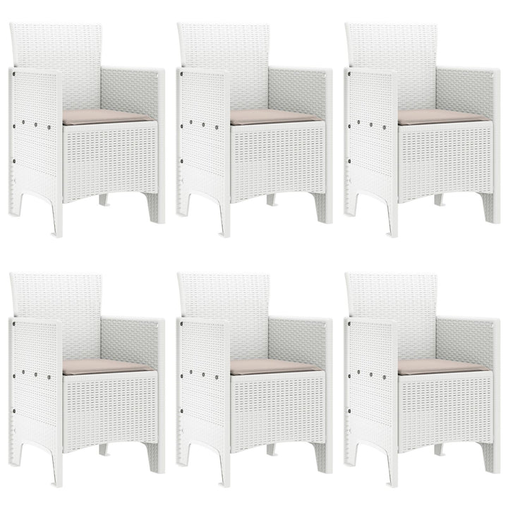 7 delers have spisebord sæt Hvid Polyrattan