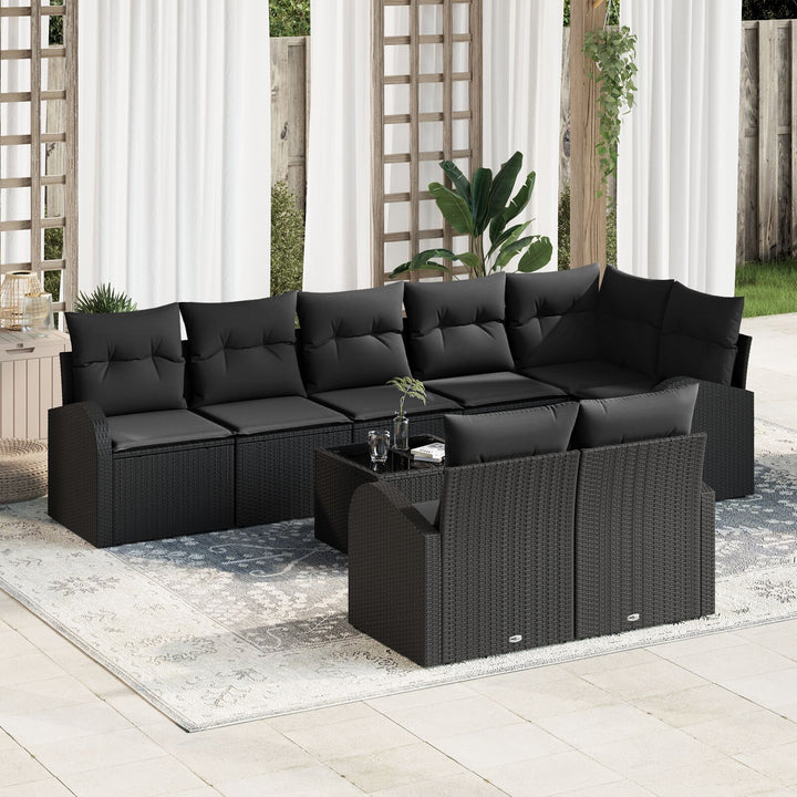 9-delt havesofa sæt med puder beige poly rattan