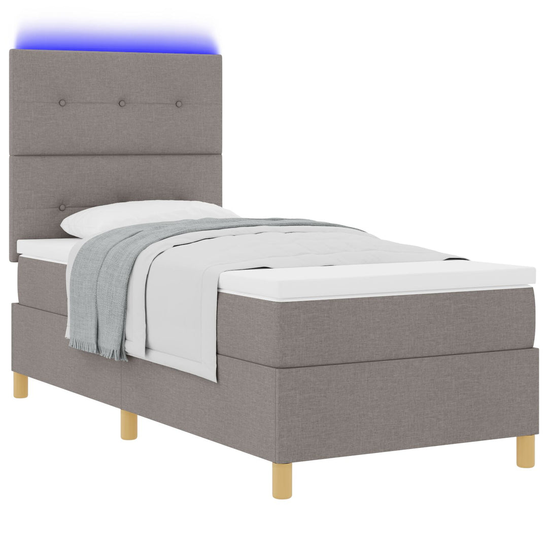 Sengestel med Madras Taupe Stof 100 x 200 cm Sengestel