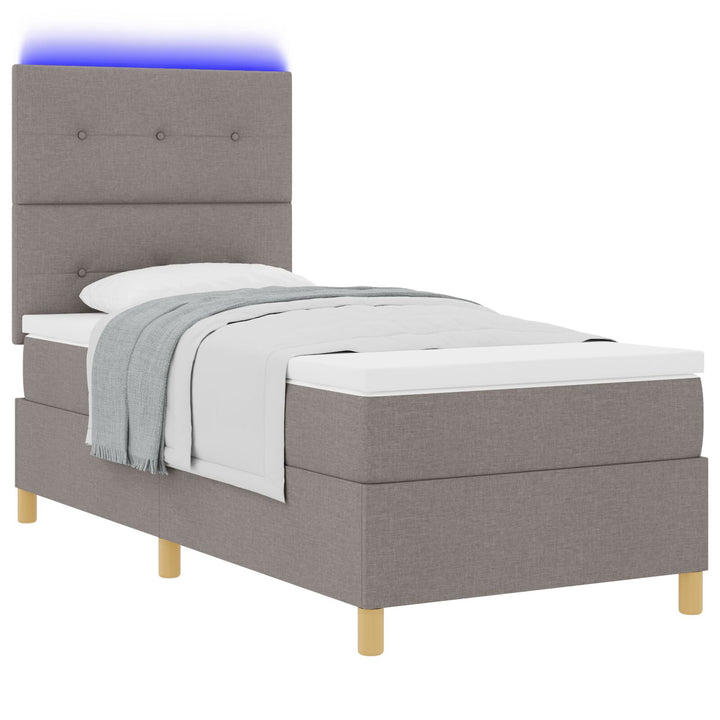 Sengestel med Madras Taupe Stof 100 x 200 cm Sengestel