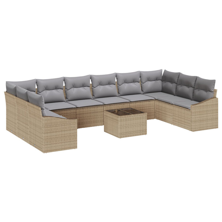 Have Sofa Sæt Sæt med 11 Grå Metalramme Have Sofa Rektangulær