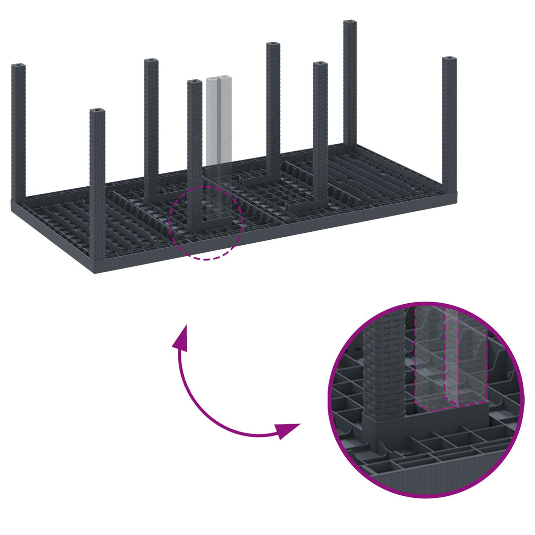 7 Dele Havespisemøbel Antracit Poly Rattan