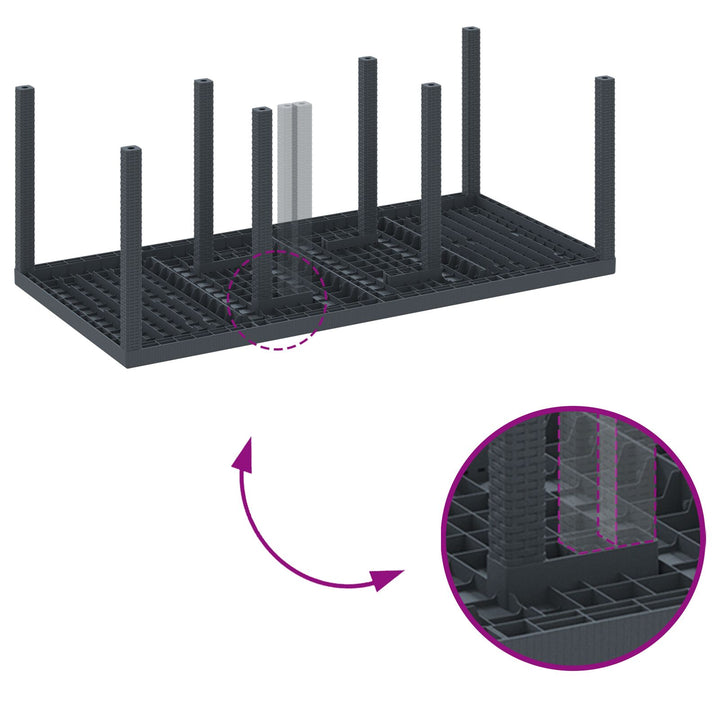 7 Dele Havespisemøbel Antracit Poly Rattan