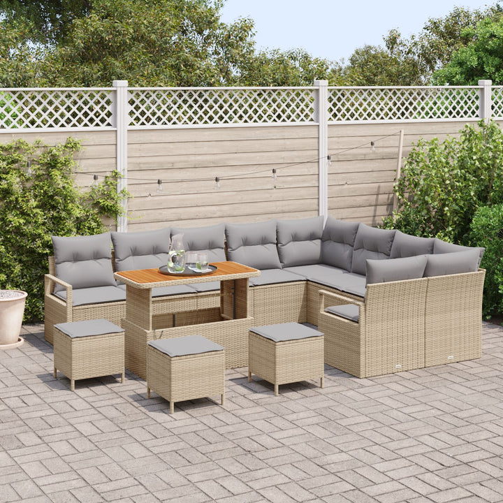 13 Delers Have Sofa Sæt med Puder Beige Poly Rattan Akacietræ, vidaXL 2-Sæders Have Sofa med Opbevaring & Puder Beige Poly Rattan, vidaXL 4 Delt Have Spisetøj Sæt med Puder Beige Poly Rattan Akacietræ