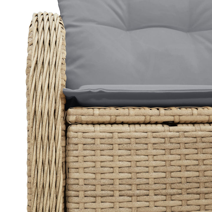 2-personers have sofa med opbevaring og puder beige poly rattan
