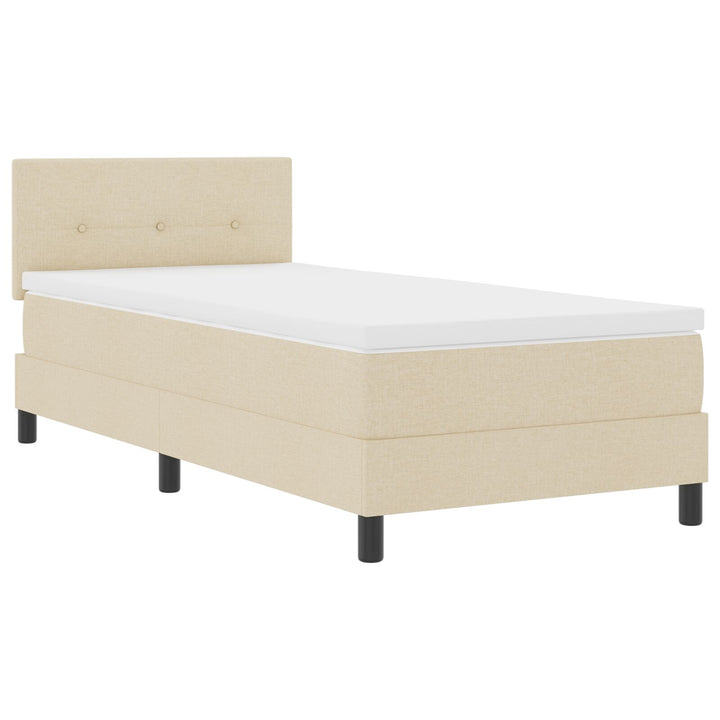 Sengestel med Madras Beige Stof 90 x 190 cm Sengemadras