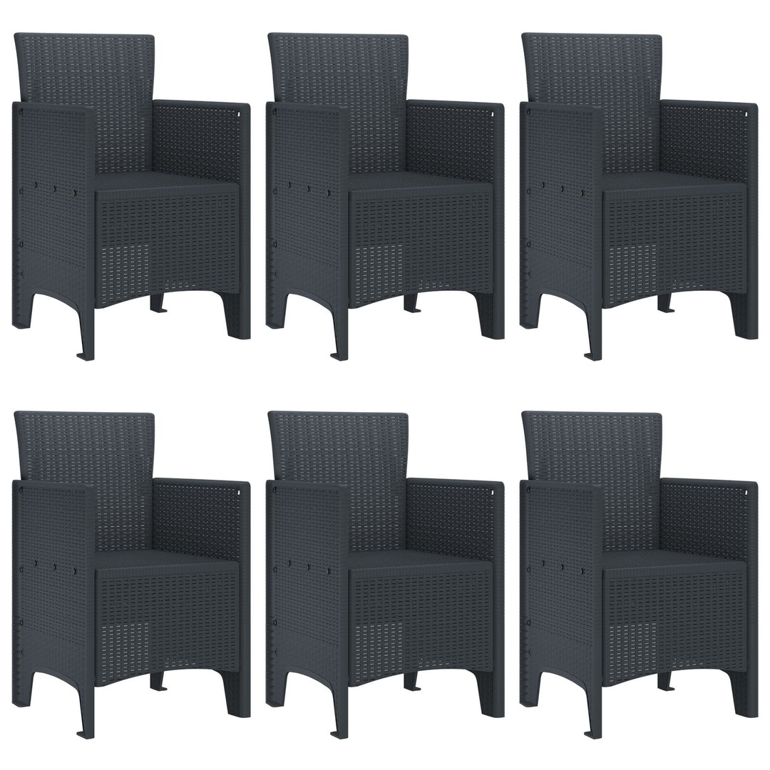 7 dele Have spisebord Anthracite Poly Rattan