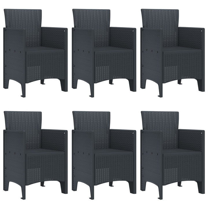 7 dele Have spisebord Anthracite Poly Rattan