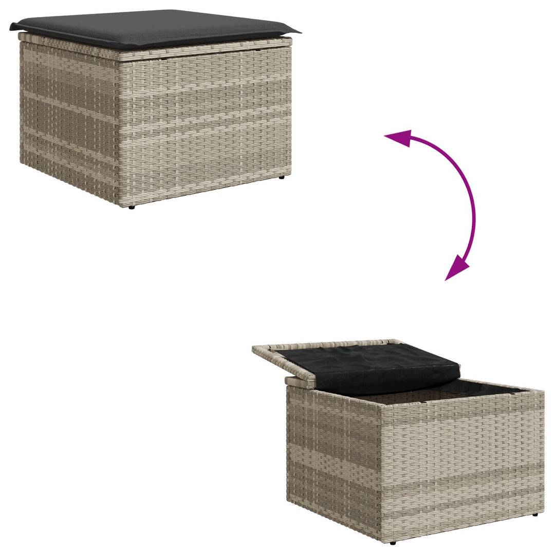 Have Sofa Sæt 5 Dels Beige Rattan, Polyester Sektionalsofa