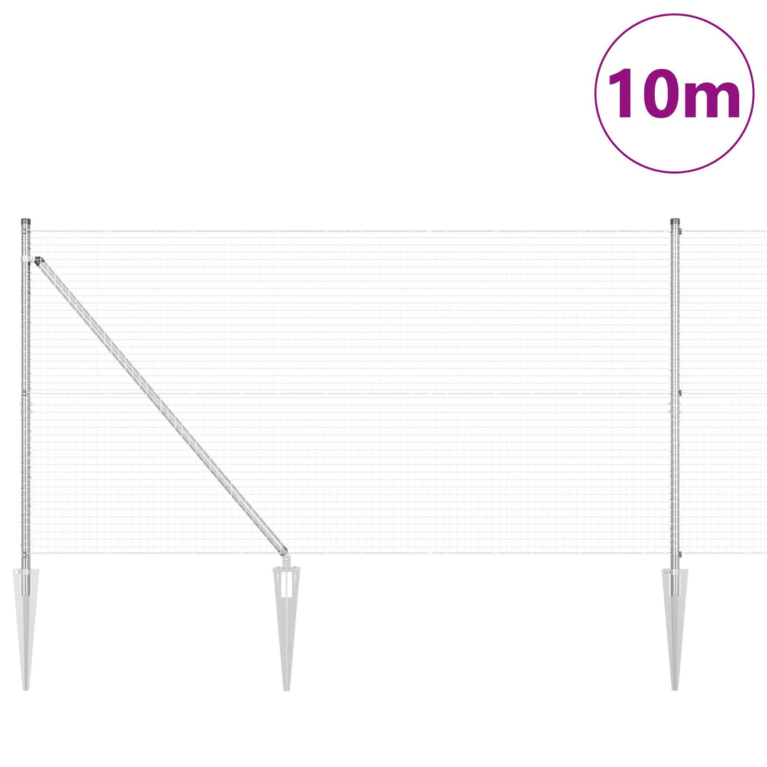 Svejsede Trådgær med 7 Spike Posts 1,4x10 m Galvaniseret stål