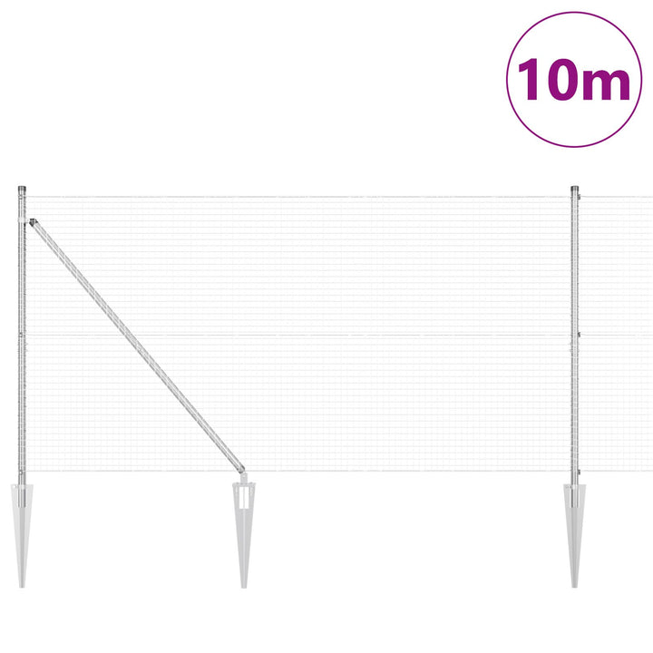 Svejsede Trådgær med 7 Spike Posts 1,4x10 m Galvaniseret stål