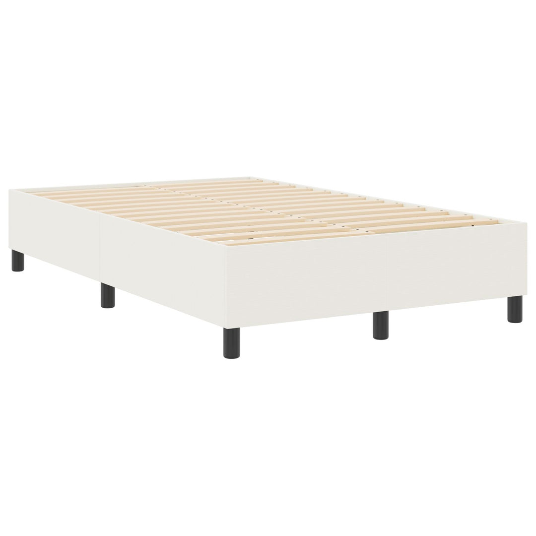 Box Spring Seng Cremefarvet Lille Dobbel Cordfløjl Stof
