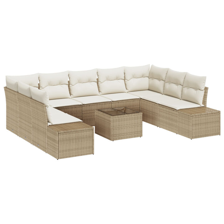 Have Sofa Sæt Sæt af 10 Beige og creme Rattan, stof
