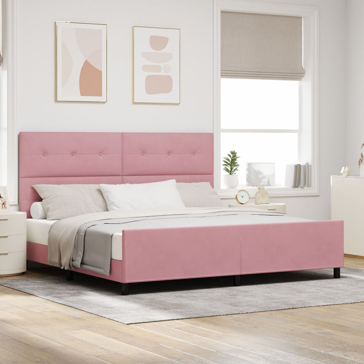 Sengestel Pink 200x200 cm Fløjl