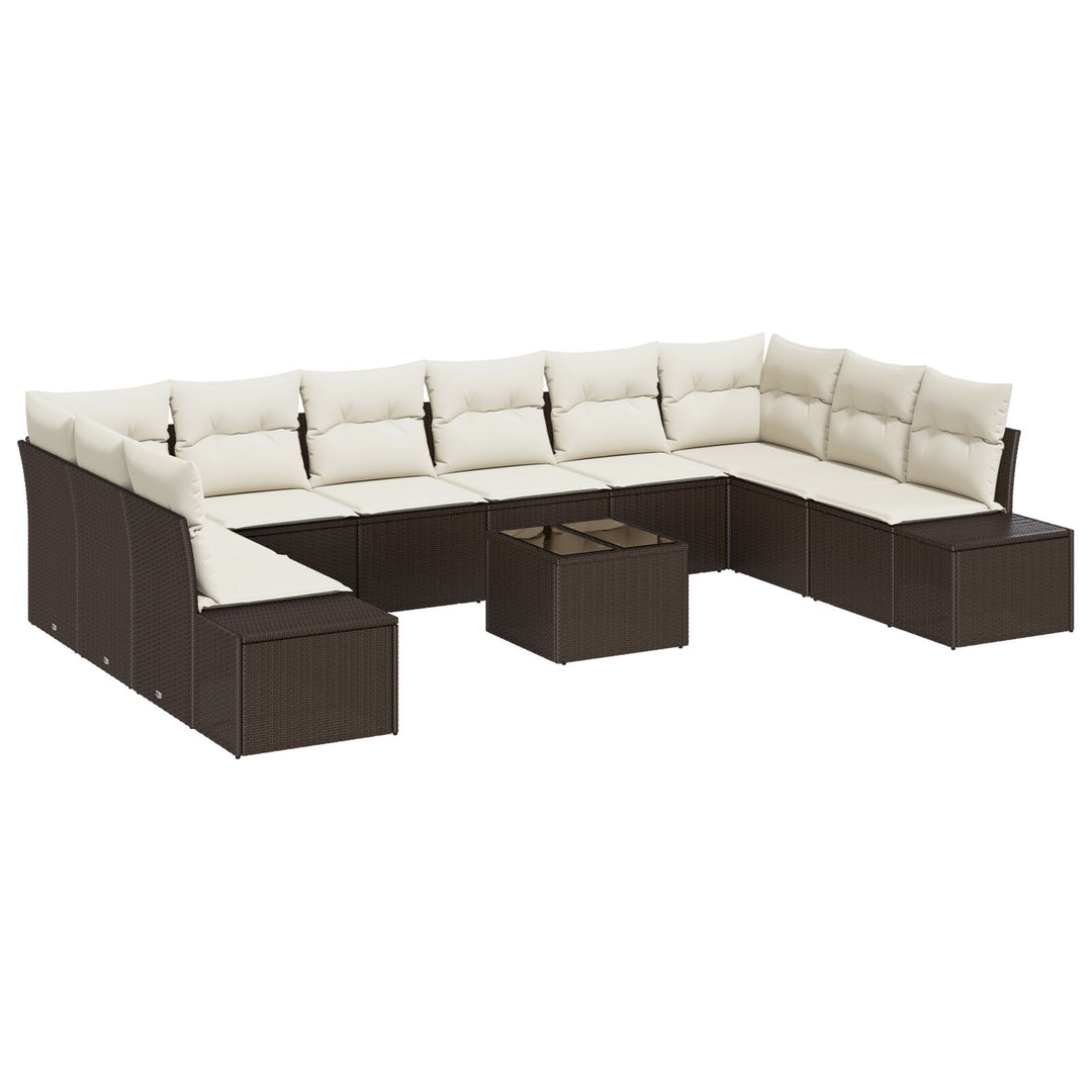 10 delt have sofa sæt med puder grå polyrattan