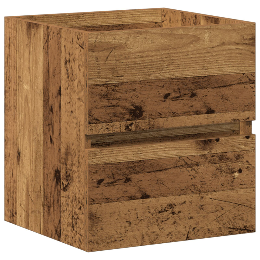 vaskeskab med indbygget vask sort eg konstrueret træ, vidaXL vaskeskab gammelt træ 41x38,5x45 cm konstrueret træ