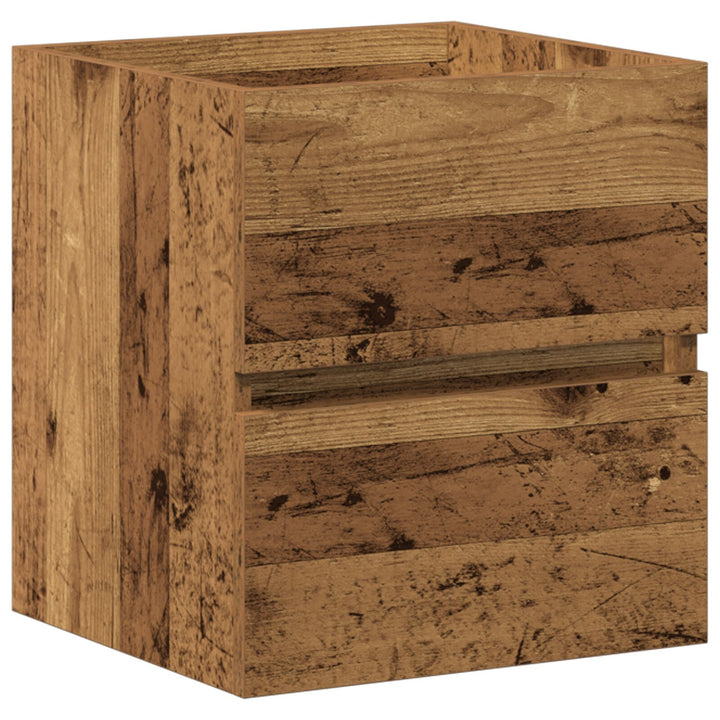 vaskeskab med indbygget vask sort eg konstrueret træ, vidaXL vaskeskab gammelt træ 41x38,5x45 cm konstrueret træ