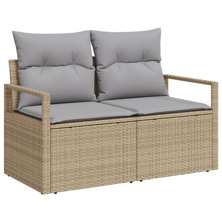 10 Delers Have Sofa Sæt med Hynder Beige Poly Rattan Acacia, vidaXL 2-Sæders Have Sofa med Opbevaring & Hynder Beige Poly Rattan, vidaXL 4 Stykker Have Spise Sæt med Hynder Beige Poly Rattan Acacia