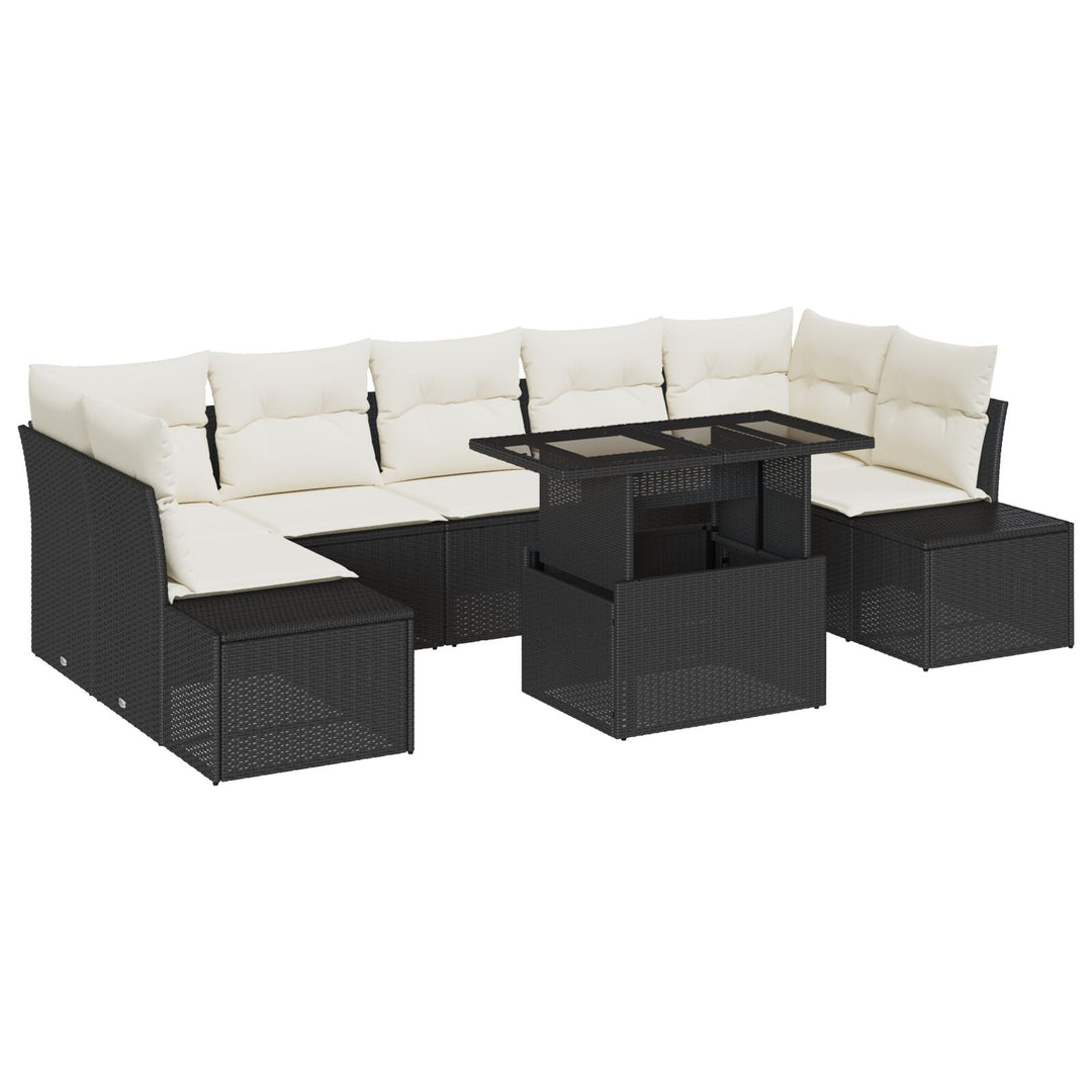 Have Sofa Sæt 8 Stykker Sort Rattan Have Sofa Sæt Rektangulær