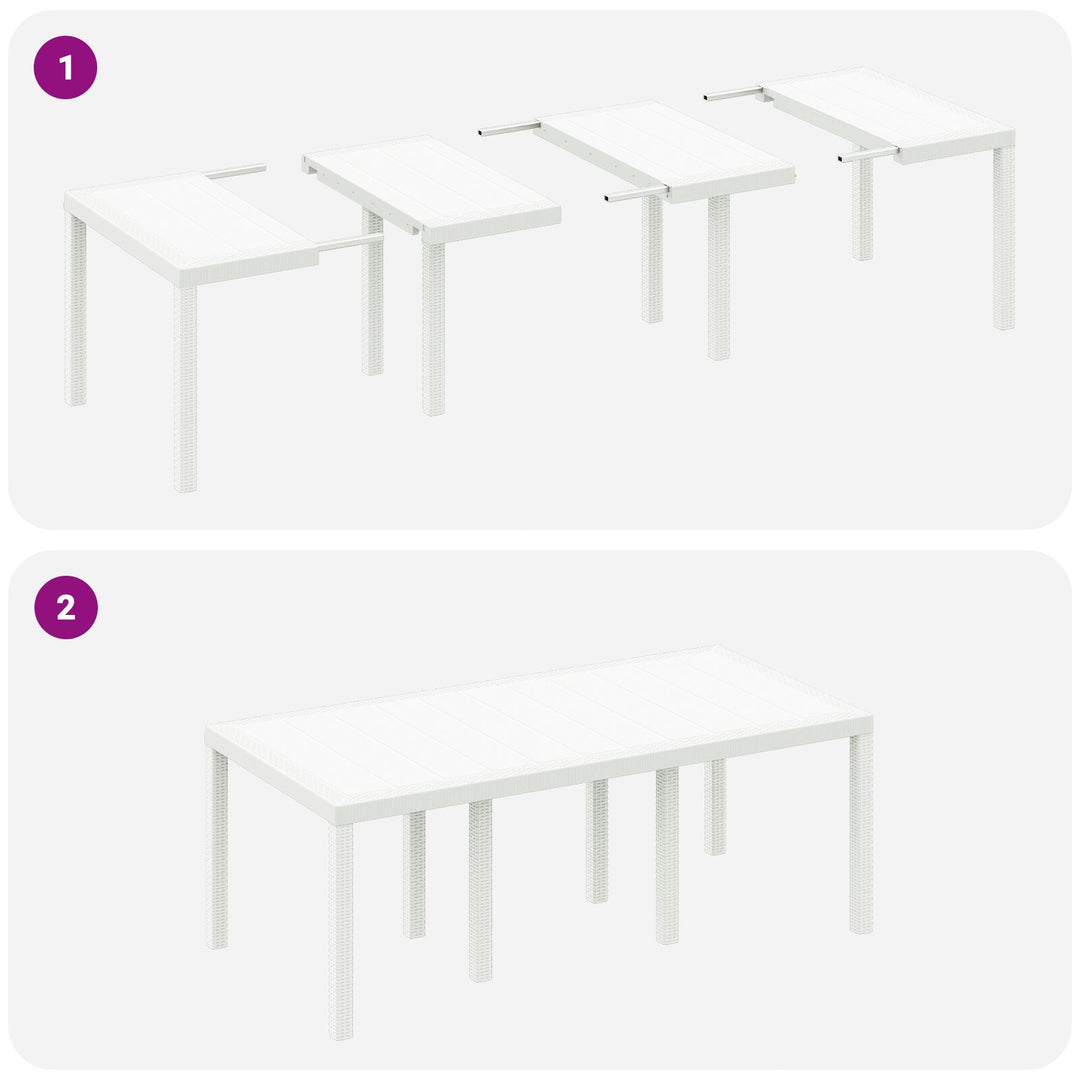 7 Deles Havemøbel Sæt Hvid Polyrattan