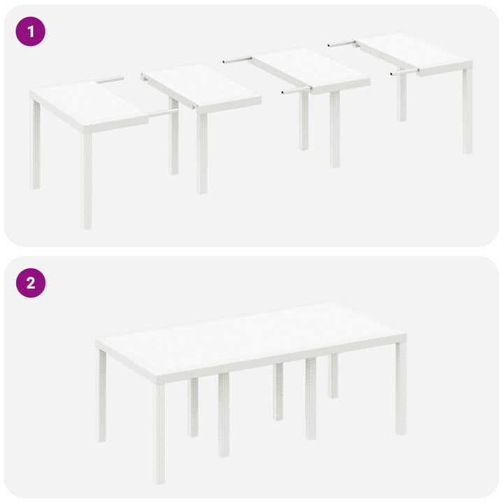 7 Deles Havemøbel Sæt Hvid Polyrattan