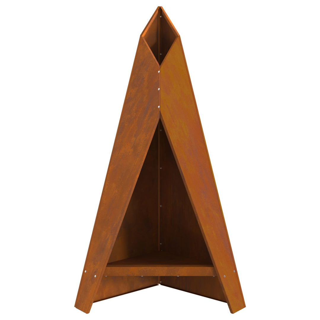 Bålplads Pyramid Sort 58x36x100 cm Stål