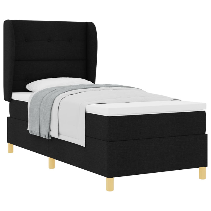 Sengestel med madras Sort Stof 90 x 190 cm Sengemadras