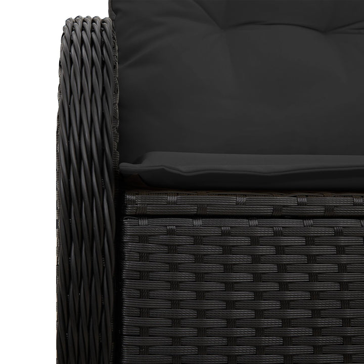 2-personers have sofa med puder sort poly rattan