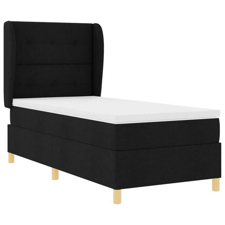 Sengestel med madras Sort Stof 90 x 190 cm Sengemadras
