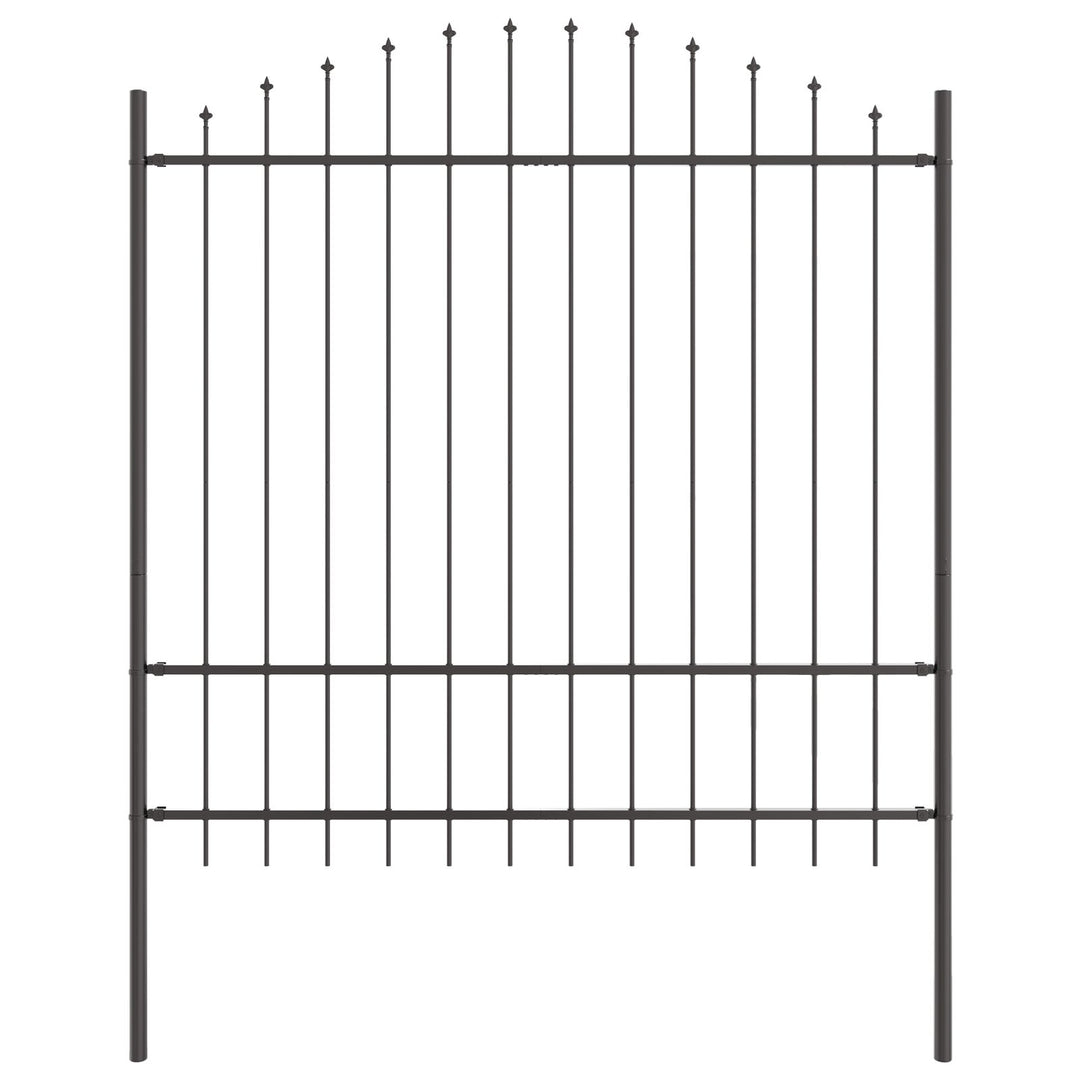 Havehegn med Bue-top Grå 8,5x1,75 m Stål