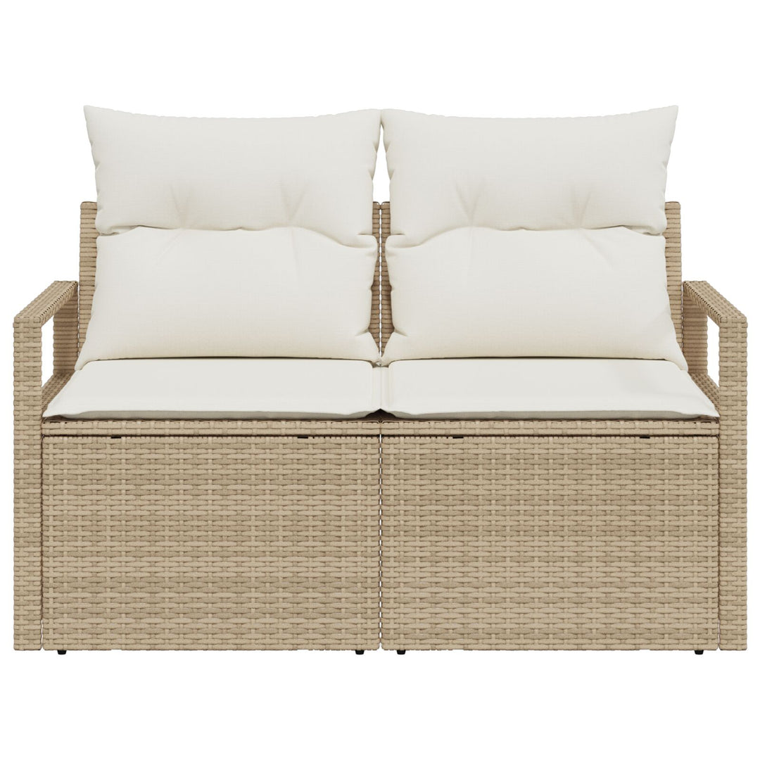 2-personers have-sofa med opbevaring og puder Beige Poly Rattan