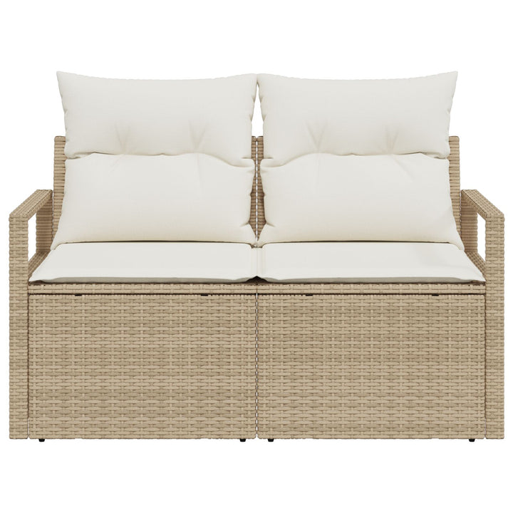 2-personers have-sofa med opbevaring og puder Beige Poly Rattan