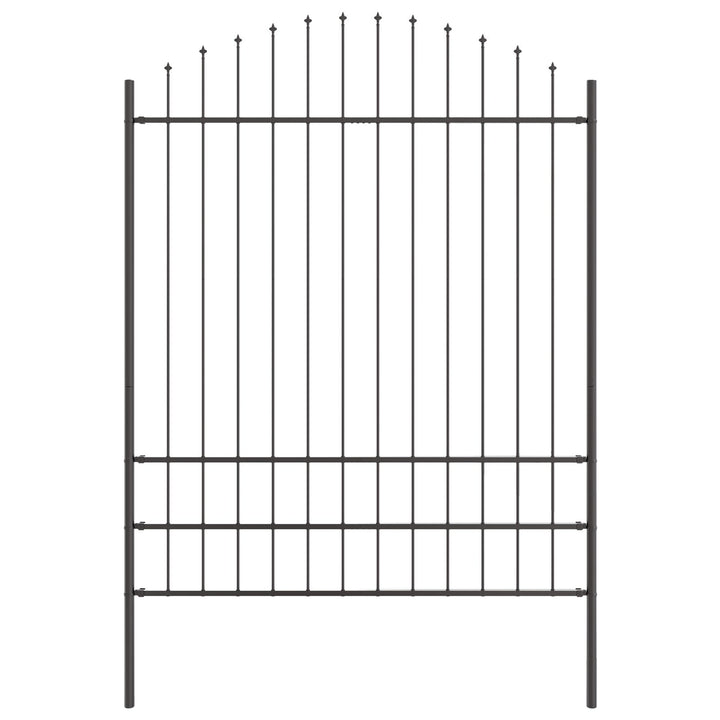 Havehegn med Bue Top Grå 11,9x2 m Stål
