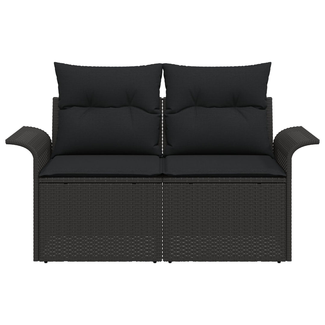2-personers have sofa med opbevaring & puder Sort Poly Rattan