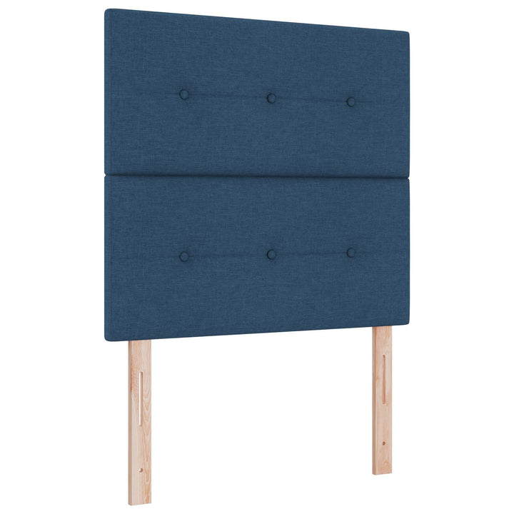 Sengestel med Madras Blå Stof 90 x 200 cm Blå Seng Rektangulær