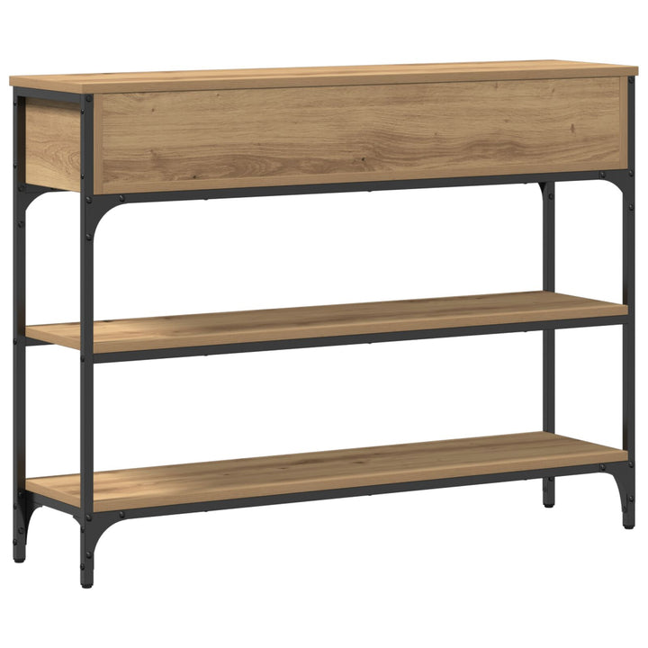 Konsolbord Artisan Egetræ 100x25x75 cm Konstrukteret Træ & Stål