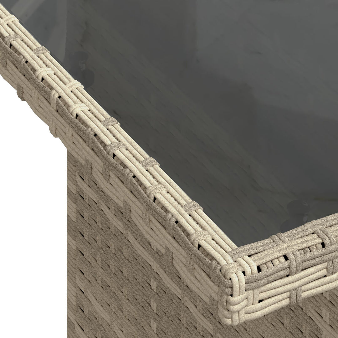 Havensofa Sæt 5 Stykker Beige Rattan, Polyester