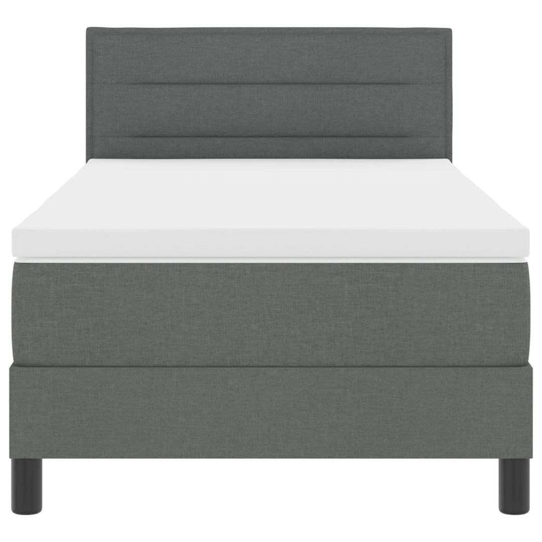 Sengestel med Madras Grå Stof 100 x 200 cm Box Spring Seng