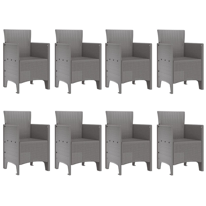 9 Dele Have Spisebord Hvid Poly Rattan