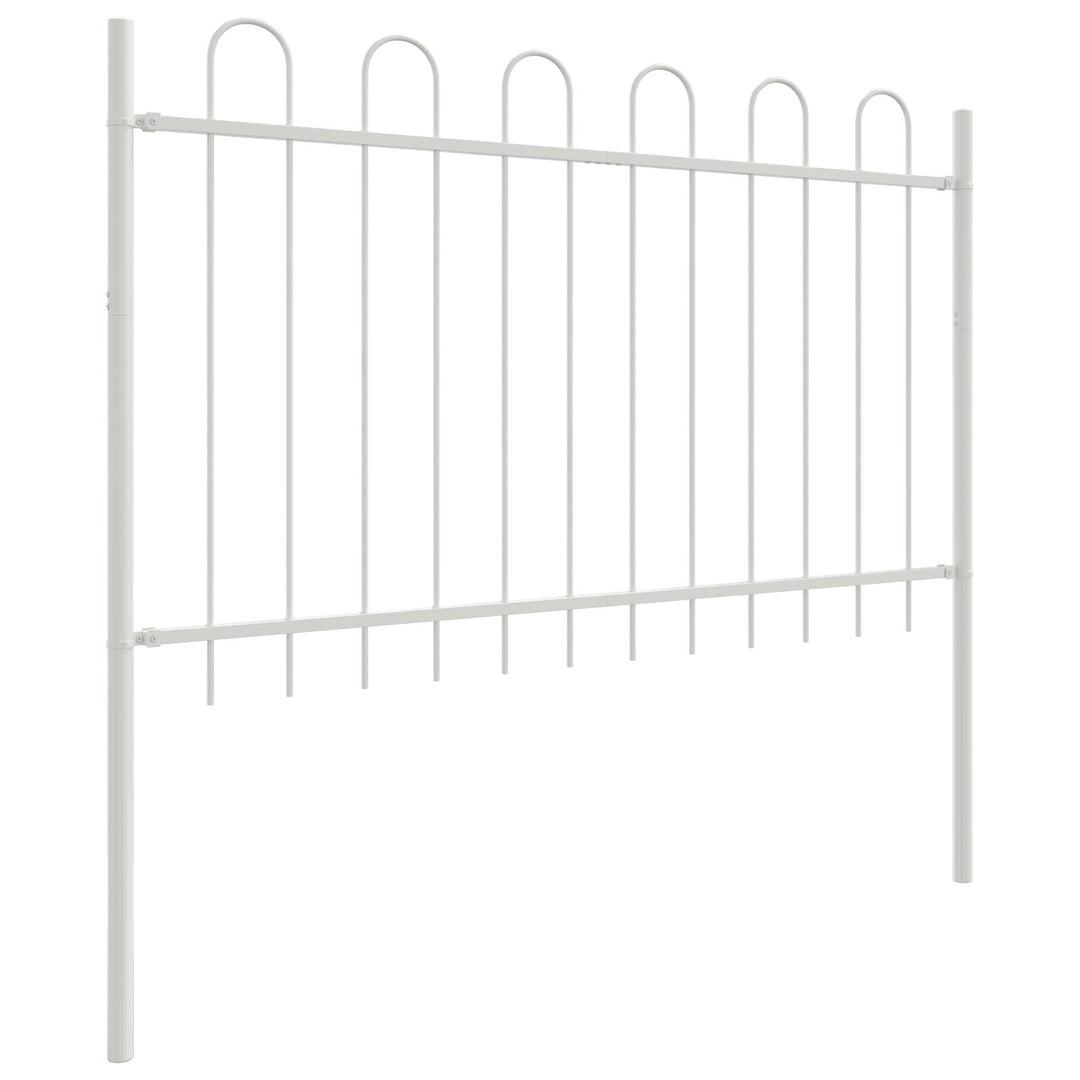 Havehegn med Bue Top Hvid 10,2x1,2 m Stål