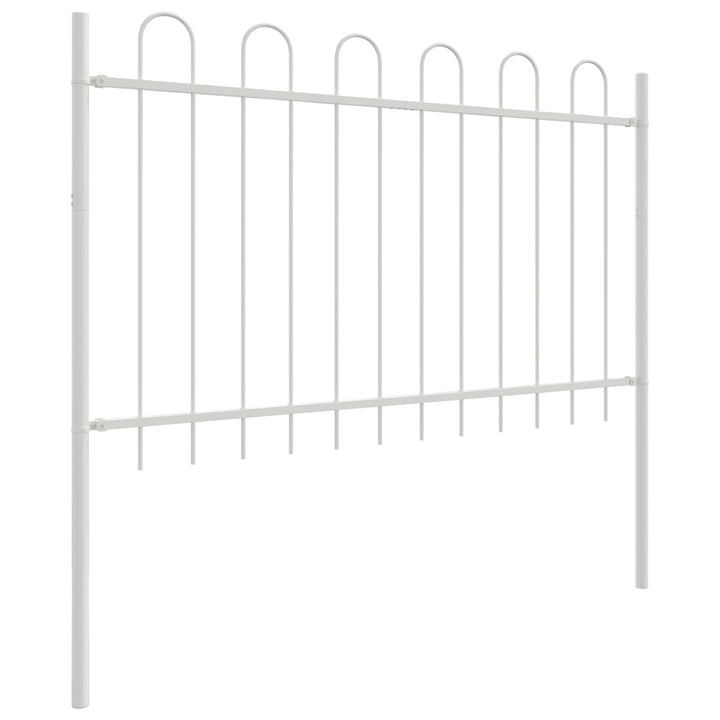 Havehegn med Bue Top Hvid 10,2x1,2 m Stål