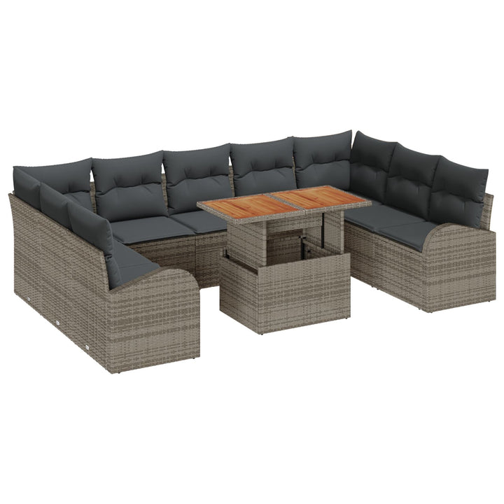 Have sofa sæt Sæt af 10 Grå Poly Rattan