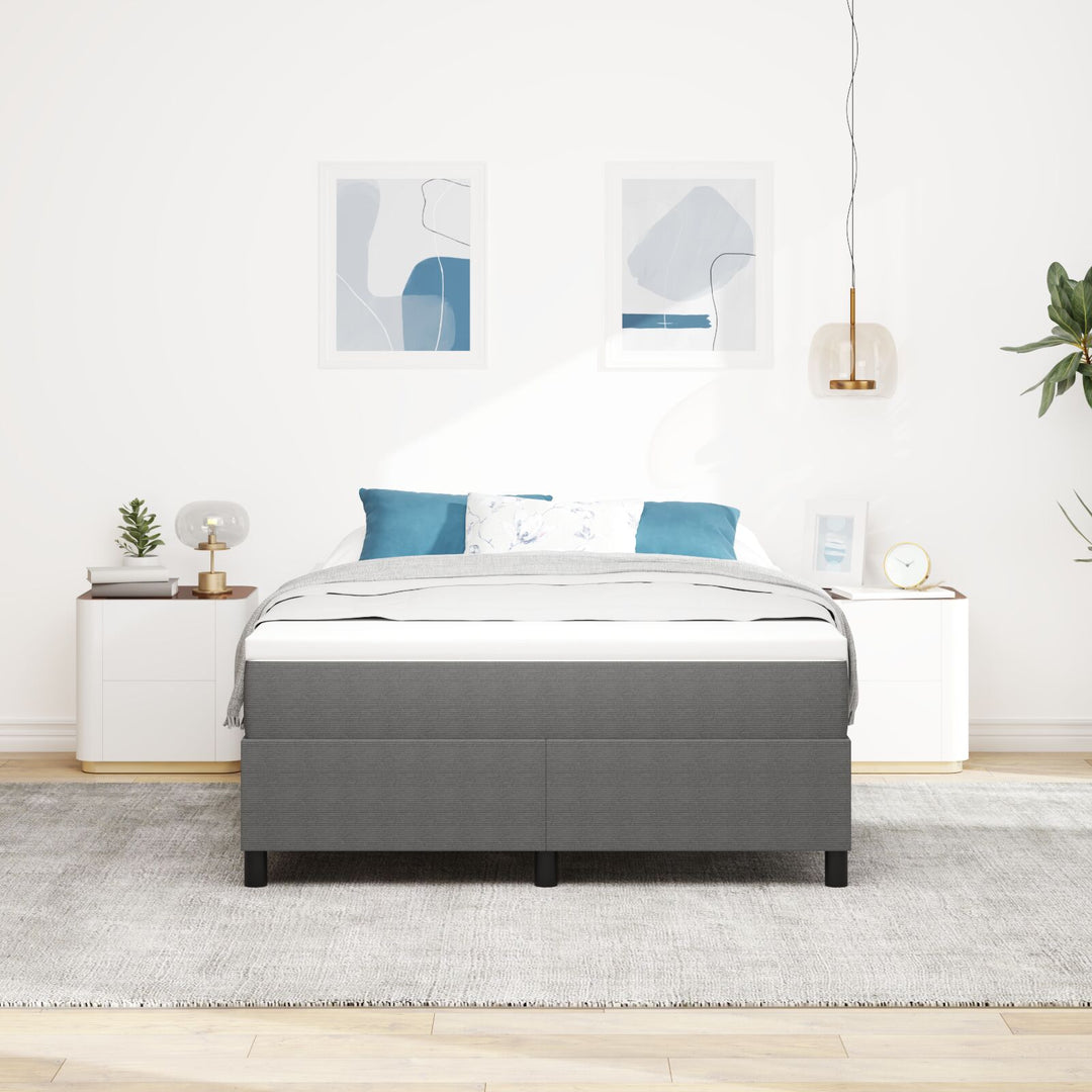 Box Spring Seng Lysegrå 160x200 cm Corduroy Stof
